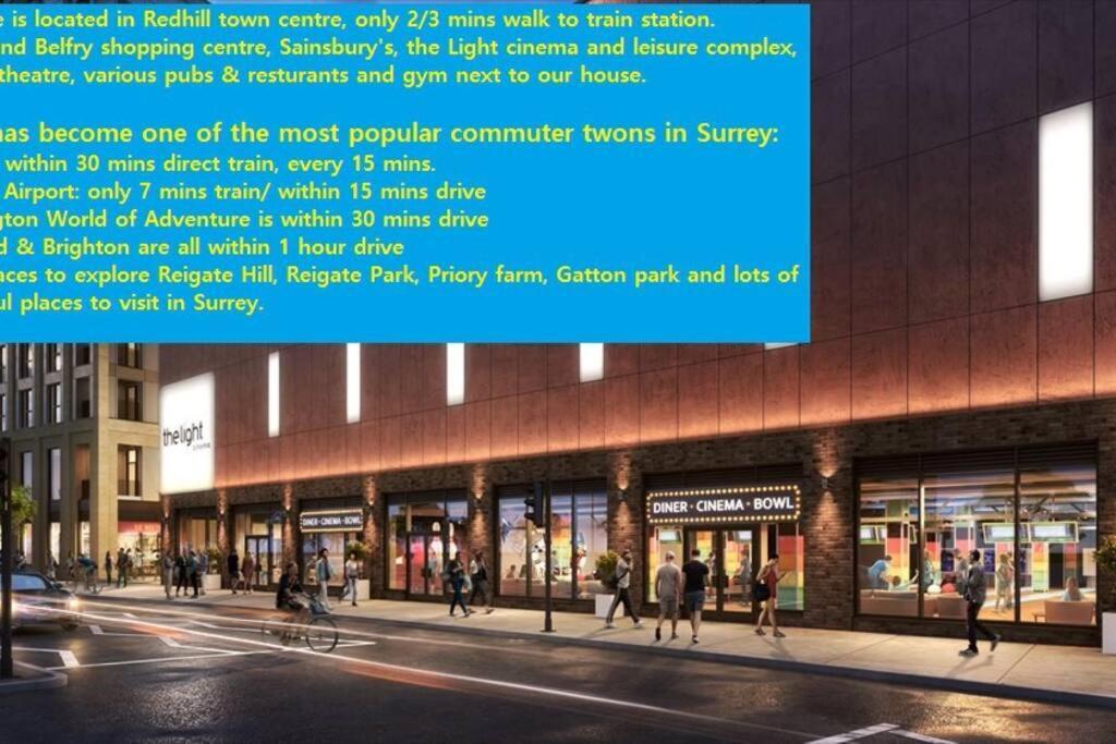 Redhill Town Centre 3 Bed House Near Gatwick Airport, Easy Commute To London 아파트 외부 사진